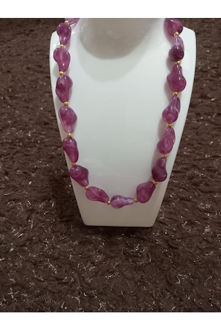 Mor Kaya Modeli Kolye Mor