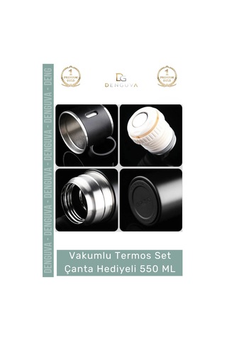 Özel Üretim Paslanmaz Çelik 3 Bardaklı Soğuk Sıcak Termos Vakumlu Termos Set Çanta Hediyeli 550 Ml Çok Renkli 02263277