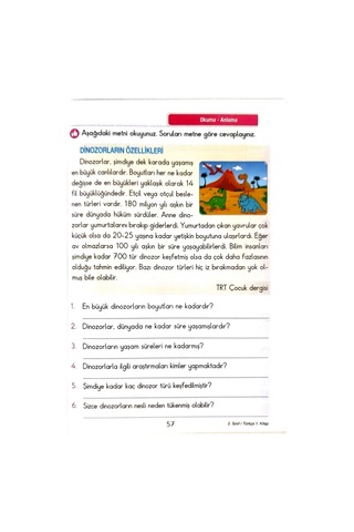 2.sınıf Türkçe 1.dönem - Etkinlikli Çalışma Ve Soru Bankası Kitabı