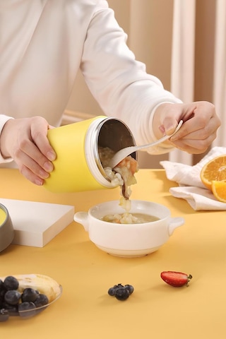 304 Çelik Sarı 500 Ml Yemek Mama Taşıma Saklama Kabı Sıcak Tutmaz Cin560sr Genel