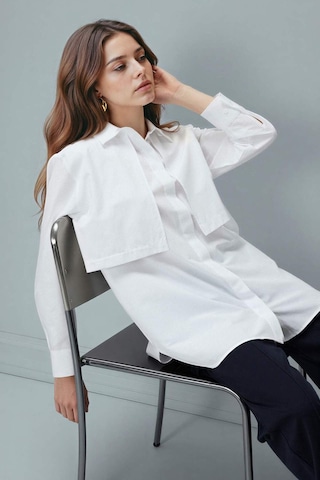 Defacto Regular Fit Poplin Uzun Kollu Tunik G9243ax26spwt32 Beyaz-wt32