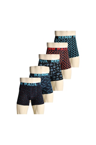 Kenn Paul 5'li Desenli Pamuklu Lüks Boxer Konforlu Boxer Yumuşak Çok Renkli