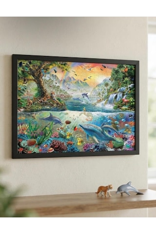 Hayal Bahçesi Ve Hayvanlar Alemi İkili Set - 1000 + 500 Parça İkili Puzzle Seti