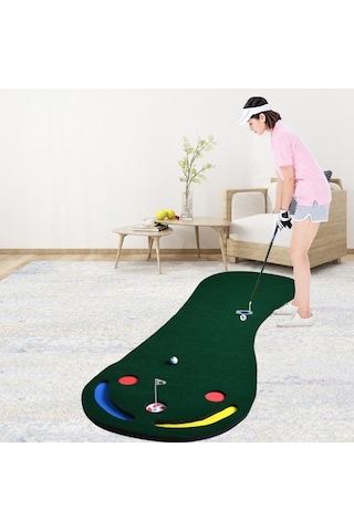 Delux Serisi Spor Aktiviteler Salon Glf-300 Mini Golf Sahası 91x275 Cm Çok Renkli