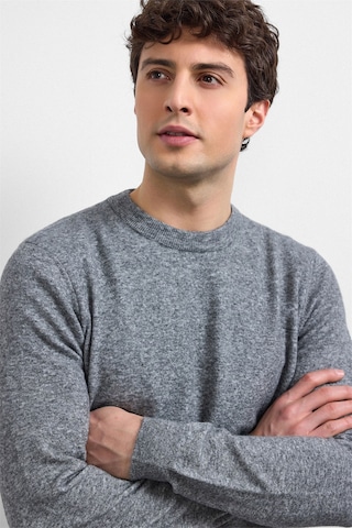 Back And Bond Gri Regular Fit Bisiklet Yaka Triko Kazak