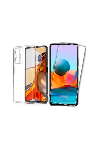 Xiaomi Mi 11t Uyumlu Kılıf Esnek Silikon Telefon Kılıfı Ve Temperli Cam Ekran Koruyucu