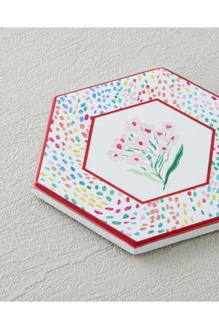 English Home Blossom Frame Seramik Bardak Altlığı 11 Cm Renkli Çok Renkli