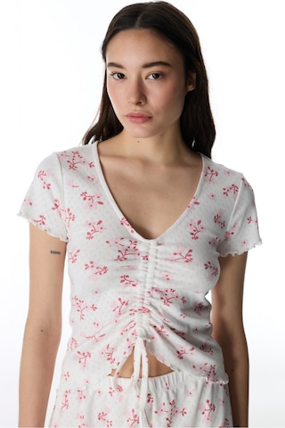 Penti Pembe Blossom Pointel Tişört Pijama Üstü