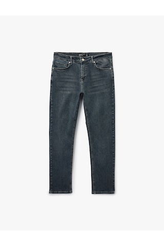 Koton Normal Bel Pamuklu Slim Fit Jean Pantolon - Brad Jean İndigo Stone 6wam40234nd İndigo - Taş
