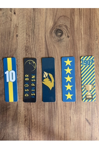 5 Adet Taraftar Kitap Ayracı - Sarı Lacivert 15 Cm