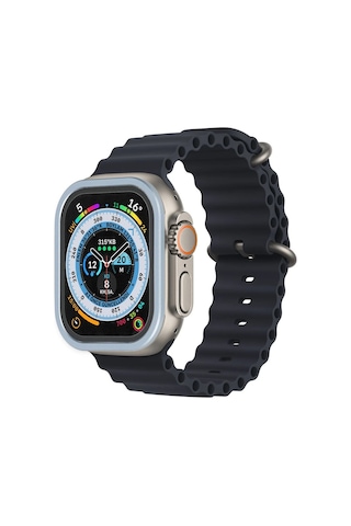 Cosmotex Newface Apple Watch Uyumlu Ultra 49mm Alüminyum Kasa Cam Ekran Koruyucu - Mavi