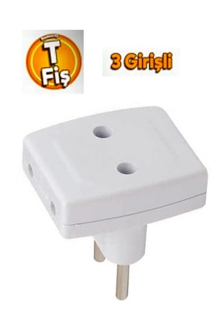 3'lü T Fiş Priz Çoklu Grup Priz Çoğaltıcı Üçlü Fiş Prizi 3 Lü T Fiş