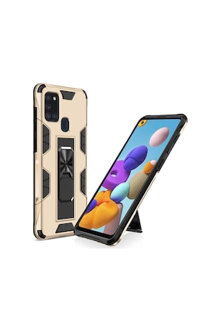 Galaxy A21s Kılıf Zore Volve Kapak Gold