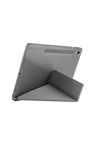 Samsung Galaxy Uyumlu Tab S10 Fe 11 Inc Sm-x520 Üçgen Katlanabilir Kalemlikli Yatay Dikey Standlı Kılıf Kapaklı Kılıf