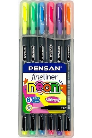 Fineliner 12 Neon Ve Pastel Renk 0.4mm İnce Keçe Uçlu Yazı Kalemi 1 Paket 12 Lı Fineliner Kalem Seti