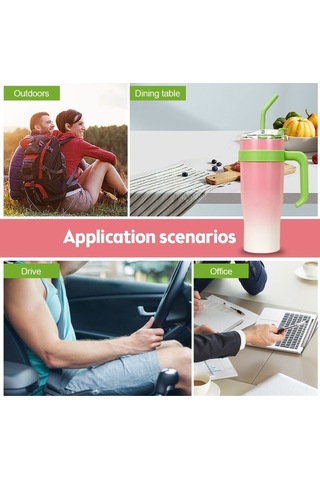 Ulzyvf Ve Tutar Termos, Sızdırmaz Sıcak/soğuk Seyahat Saat Pipetli Paslanmaz Oz Kapaklı Çelik Bardağı 40 12 - Mg