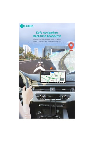 74001 Bluetooth 5.0 Aux Araç Kiti Mikrofonlu Hands-free Ses Alıcısı Adaptör Receiver Teyp Ses Ve Arama Aktarıcı 3.5mm Jack Yaylı Kablo