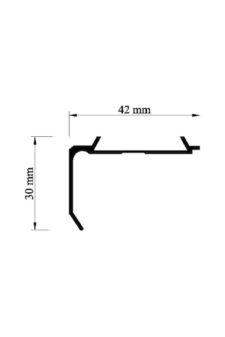 Fitilli Basamak Profili - Lastikli Basamak Burun Profili 300 Cm-Silver