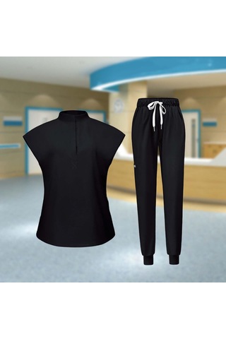 Dolıty Kadın Üniforma Fırçalama Seti Yıkanabilir L-siyah