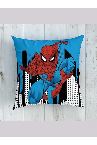 Taç Lisanslı Kırlent Spiderman City 40x40