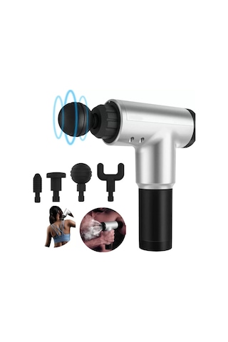 Kablosuz Adaptörlü Masaj Tabancası Şarjlı Masaj Tabancası Kh - 320 4741 Açık Mavi