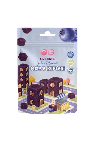 5'li Organik Yaban Mersinli Meyve Küpleri 5 X 30 Gr