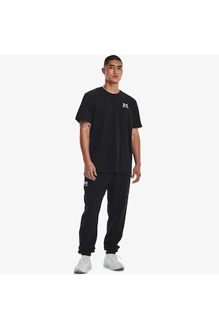 Under Armour Logo Emb Heavyweight Ss Erkek Siyah T-shirt Düz 1373997 Siyah