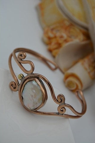 Stoneage Barok Inci Bileklik Bronz