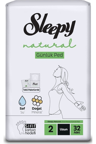 Sleepy Natural Ultra Hassas Günlük Ped Uzun 32 Adet