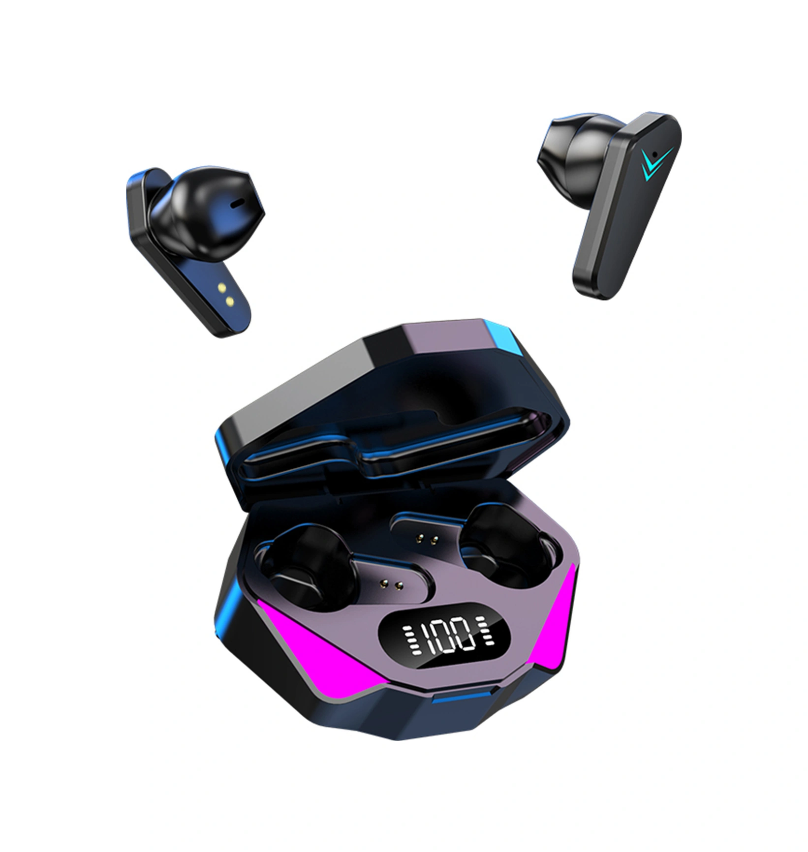 Moveevo X15 Siyah Kablosuz Oyuncu Kulaklığı: Bt 5.0, Oyun/müzik Modu, Gürültü Engelleme, Led Ekran, Uzun Pil Ömrü