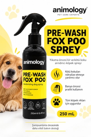 Animology Pre-wash Fox Poo Köpekler İçin Kir Ve Koku Arındırıcı Sprey 250 Ml