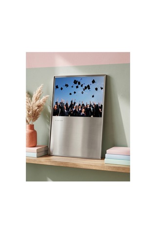 Dizör Hatıra Çerçevesi 304 Paslanmaz Çelik, Fırçalı, 20 X 30 Fotoğraf Alanlı Duvar Çerçevesi 32 X 45 Cm