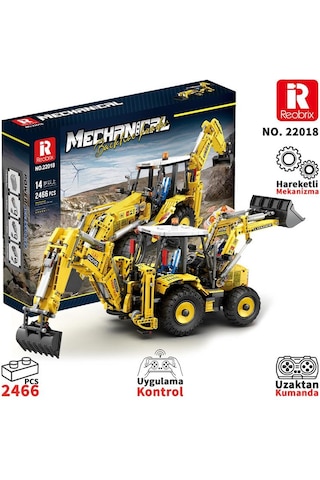 Reobrix Technic 22018 Rc Caterpillar Bulldozer Kumandalı&motorlu Yaratıcı Yapı Blok Seti Building Blocks - 2231 Parça