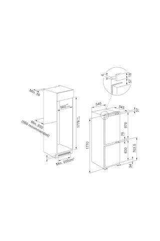 Franke FCB 320 NE F 273 LT Ankastre Kombi Buzdolabı