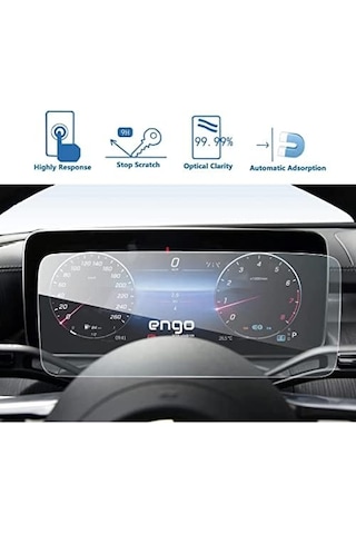 Mercedes C200 12.3 İnç İle Uyumlu Dijital Gösterge Paneli Ekran Koruyucu Nano W206 Direksiyon Arkası Ekran Koruyucu