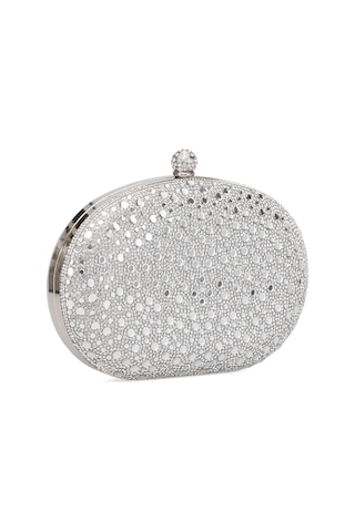 Guja 25kc1288 Kadın Taşlı Kutu Abiye Çanta Gümüş Gümüş