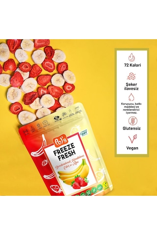 Pol's Freeze Fresh Dondurularak Kurutulmuş Muz - Çilek Mix 20 G 20 G