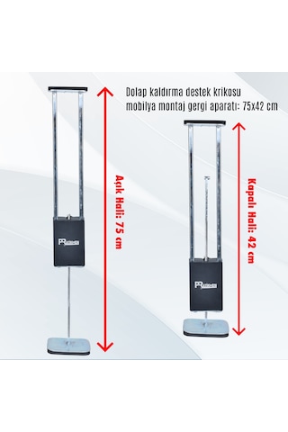 Dolap Kaldırma Destek Krikosu Mobilya Montaj Gergi Aparatı 2 Adet Gümüş