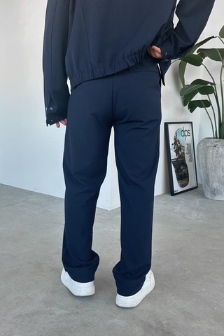 Lacivert Premium Relaxed Fit Kumaş Pantolon Lacivert