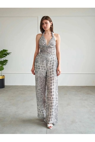 Elora Atelier Bohem Desen Crop Pantolan Takım Çok Renkli