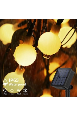Sarı Kamp Güneş Dize Işık Açık 200 Led Küçük Top Işık Bahçe Noel Partisi Dekorasyon Su Geçirmez Güneş Peri Masalı Işık Avlu Dekorasyon 5m 20leds Sarı