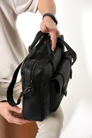 Westpolo Vegan Deri Unisex Laptop, Evrak Çantası - Siyah 637361