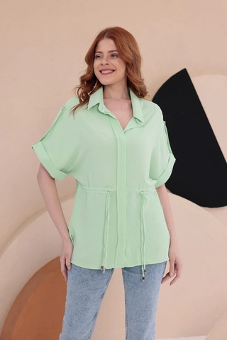 Bbbutikbasic Yarasa Apoletli Spz Model Gömlek Hkn34 Açık Yeşil