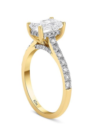 1.95 Karat Emerald Tektaş Laboratuvar Pırlanta Yüzük - Hrd Sertifikalı Altın