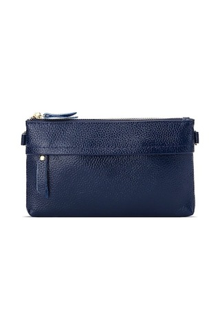 Linjinxu Bayanlar Tek Omuz Çapraz Cep Telefonu Bozuk Para Cüzdanı Lacivert Mavi Mavi