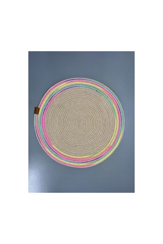 Premium Günlük Kullanım Masa Örtüsü Dekoratif Obje Jüt Örme Supla 39cm Çok Renkli