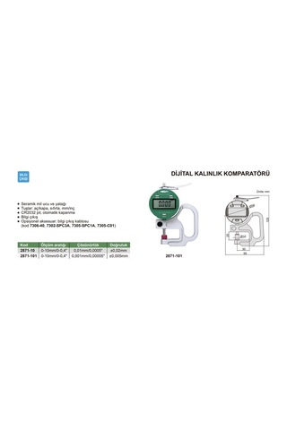 Insize 2871-10 Dijital Kalınlık Komparatörü