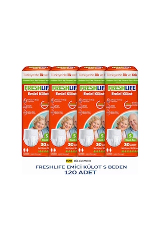 Freshlife Emici Külot S Beden Küçük Boy 30 Adet X4 120 Adet Yetişkin Hasta Bezi Unisex S