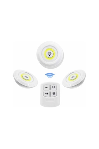 Dolap - 312 - Işığı Mutfak Rafı Işığı Uzaktan Kumandalı 3 Lü Spot - Novapazr - Led Lamba Çok Renkli