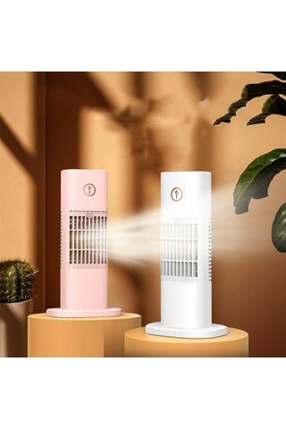 D3 Ana Sayfa Usb Hava Soğutucu Su Masaüstü Tower Fan Nemlendirme Sprey Fan Ekle Beyaz